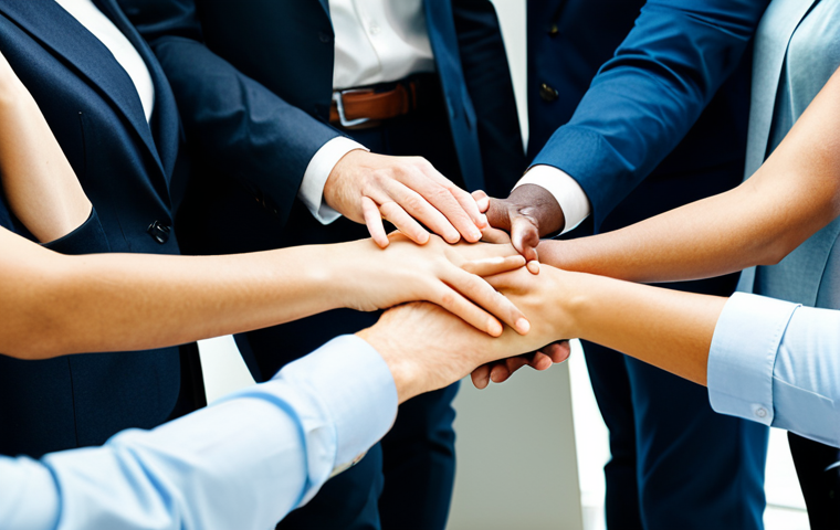 비폭력 커뮤니케이션의 정서적 영향 - Cultivating Empathy**

"A diverse group of colleagues in a modern office setting, actively listening...