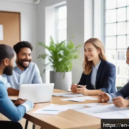 비폭력 커뮤니케이션과 창의적 문제 해결 - A diverse group of professionals engaged in a creative brainstorming session around a modern confere...